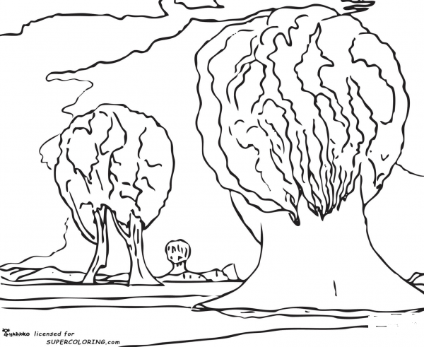 The Three Sphinxes Of Bikini By Salvador Dali coloring page image