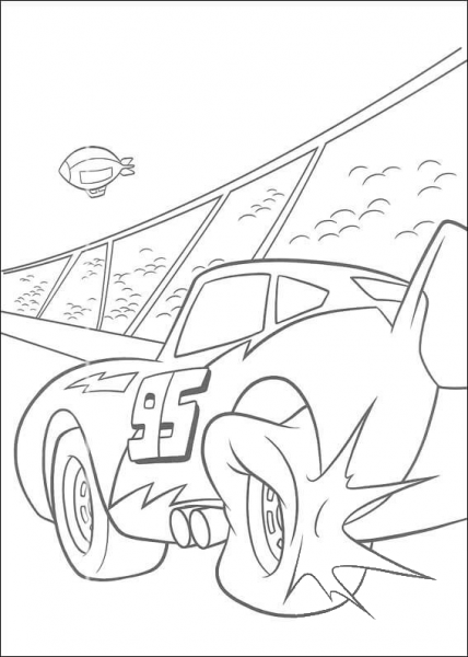 The Tire Blows Up coloring page image