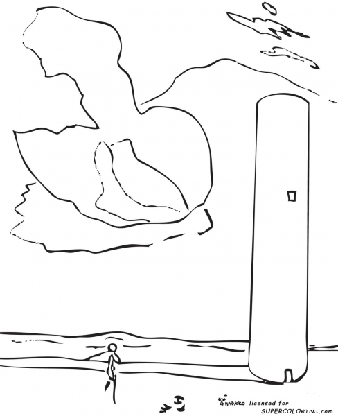 The Tower By Salvador Dali  coloring page image