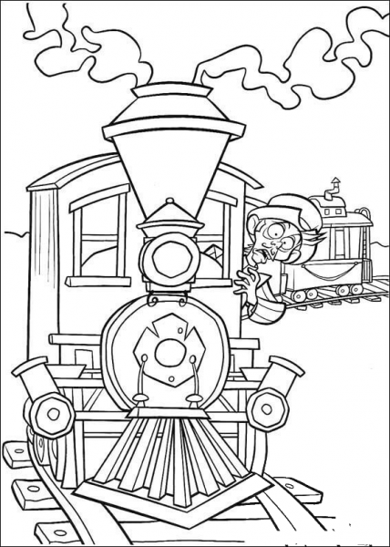 The Train coloring page image