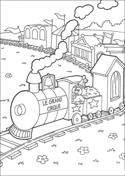 The Train  coloring page image