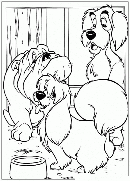 The Tramp And His Friends  coloring page image