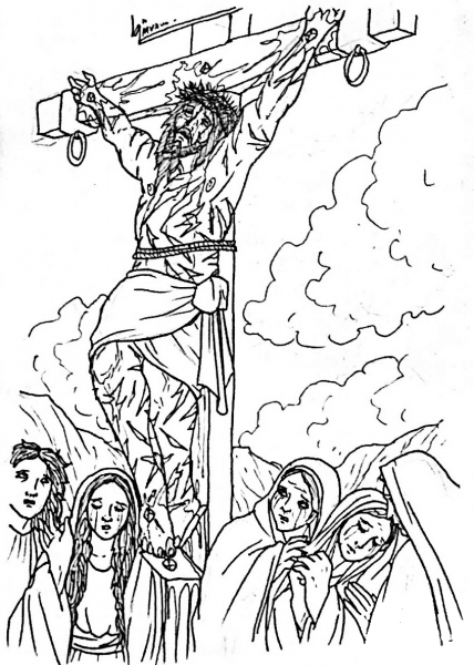 The Uplifted Saviour John coloring page image
