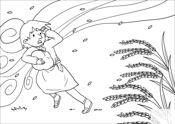 The Wicked are like Chaff That the Wind Blows Away coloring page image