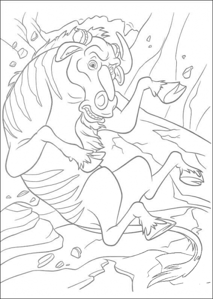 The Wildebeest Is Falling Down  coloring page image
