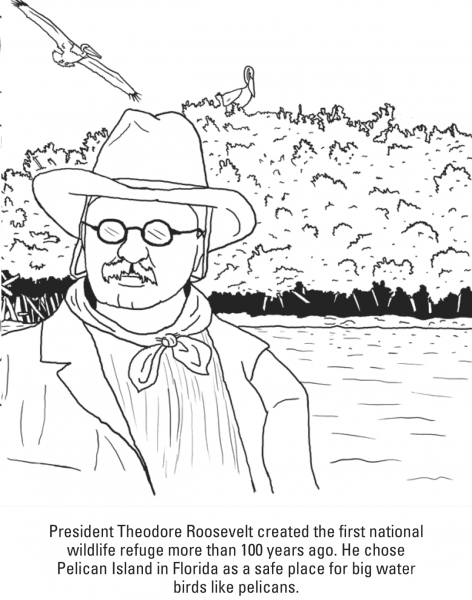 Theodore Roosevelt  coloring page image