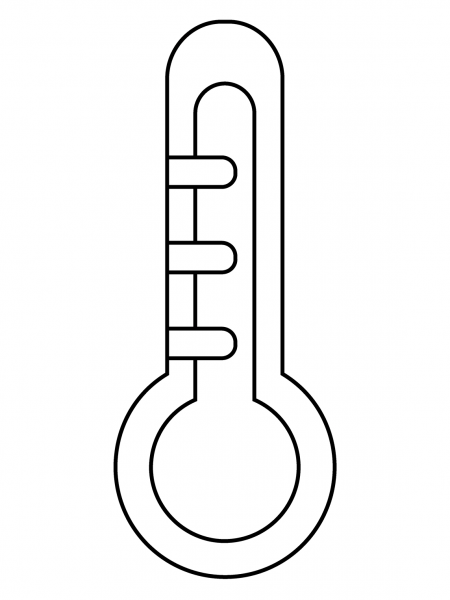 Thermometer Emoji coloring page image