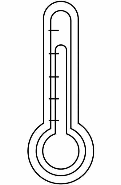 Thermometer Emoji coloring page image