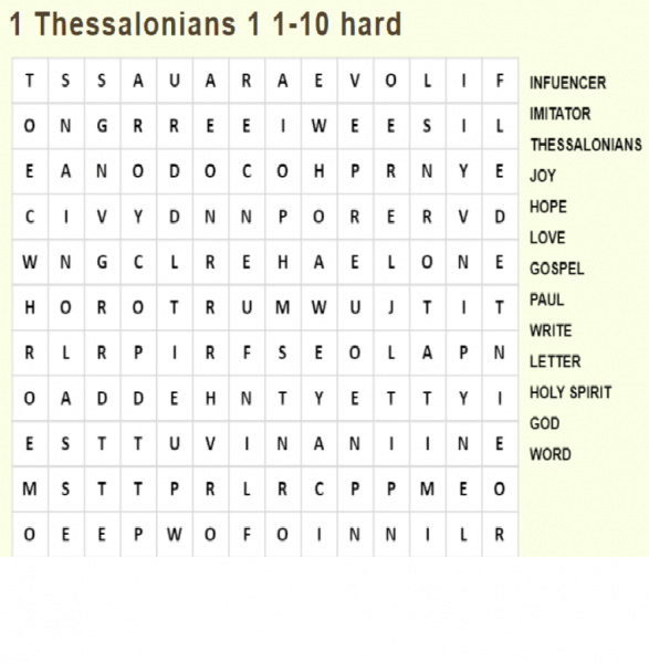 Thessalonians 1.1 Word Search coloring page image