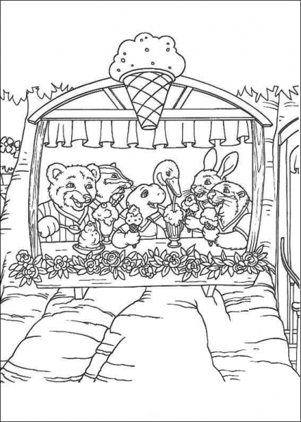 They Are Eating Ice Cream  coloring page image