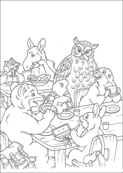 They Are Eating Together  coloring page image