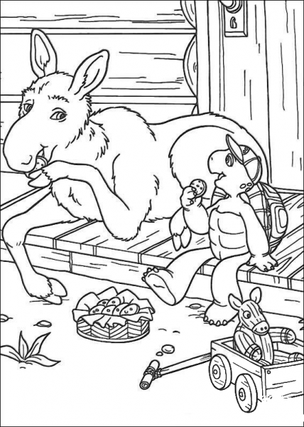 They Are Playing Together  coloring page image
