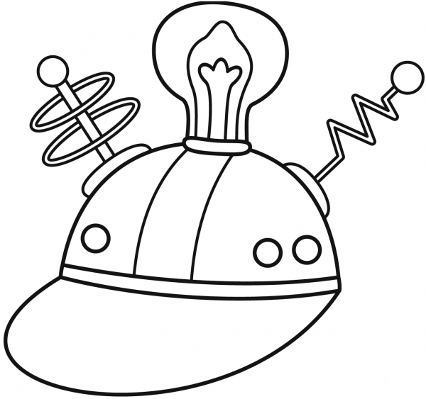 Thinking Cap coloring page image