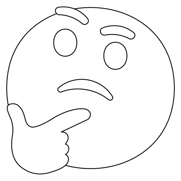 Thinking Face Emoji coloring page image