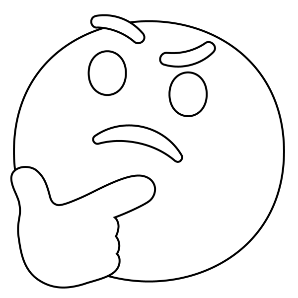 Thinking Face Emoji coloring page image