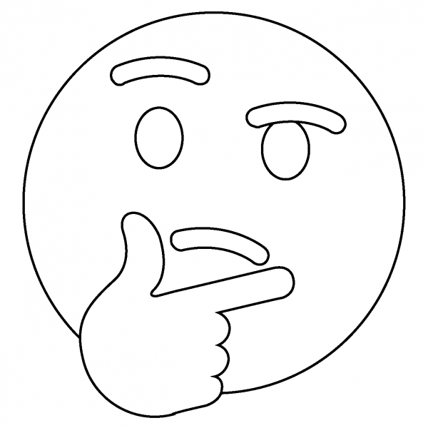 Thinking Face Emoji coloring page image