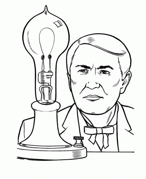 Thomas Edison  coloring page image