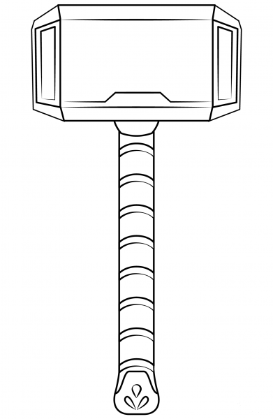 Thor Hammer coloring page image