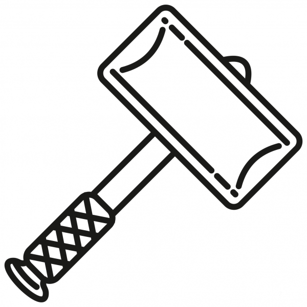 Thors Hammer coloring page image