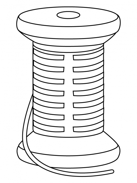 Thread Emoji coloring page image