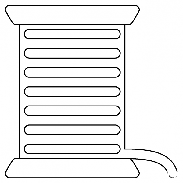 Thread Emoji coloring page image