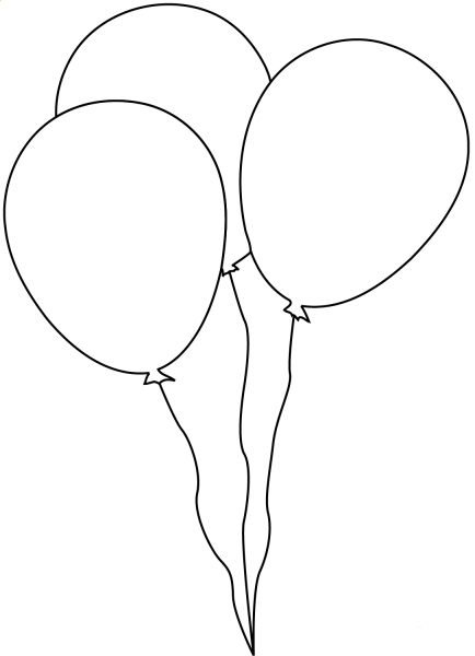 Three Balloons coloring page image