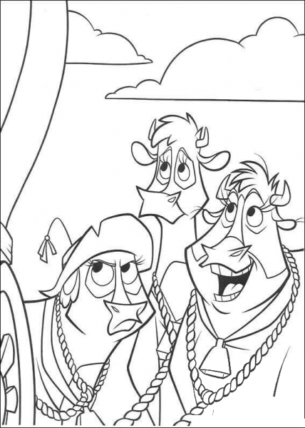 Three Cows  coloring page image
