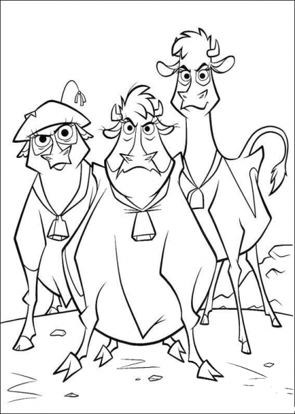 Three Cows Feel Very Angry  coloring page image
