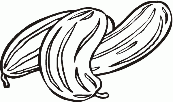 Three Cucumbers coloring page image