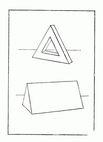 Three Dimension Triangles coloring page image