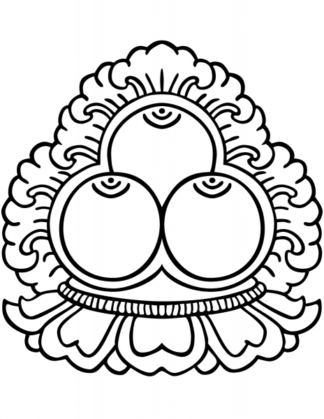 Three Jewels Symbol coloring page image