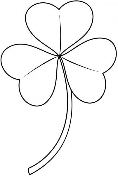 Three Leaf Shamrock coloring page image