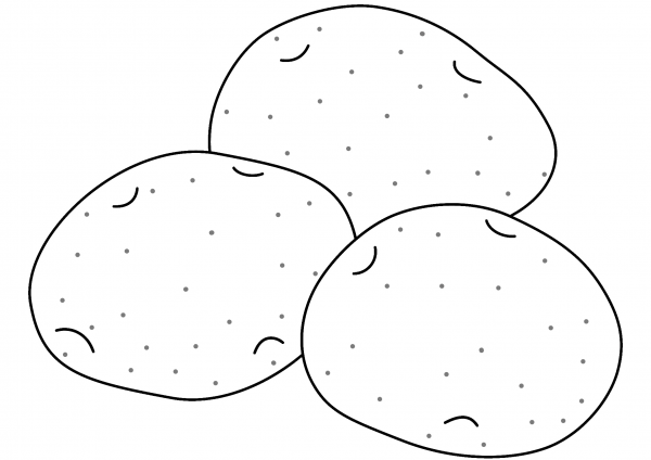 Three Potatoes coloring page image