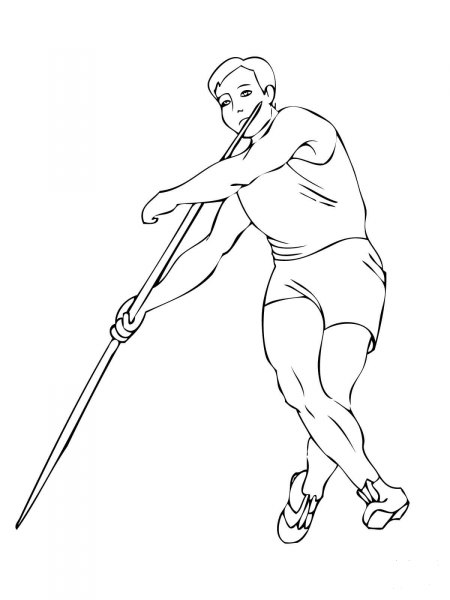 Throwing Javelin coloring page image