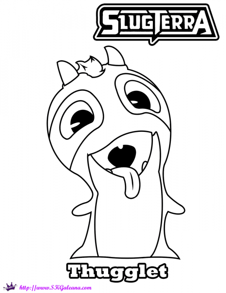 Thugglet Slug coloring page image