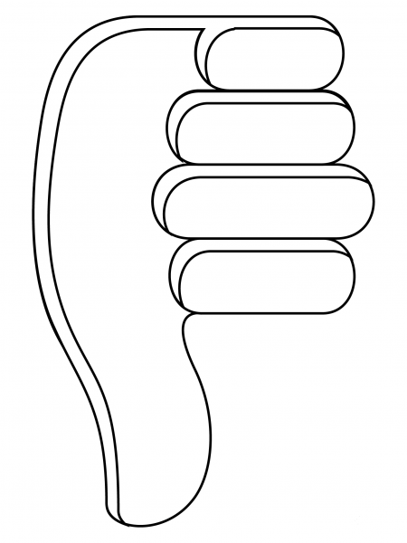 Thumbs Down coloring page image