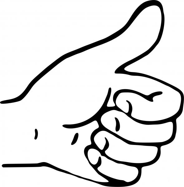 Thumbs up coloring page image