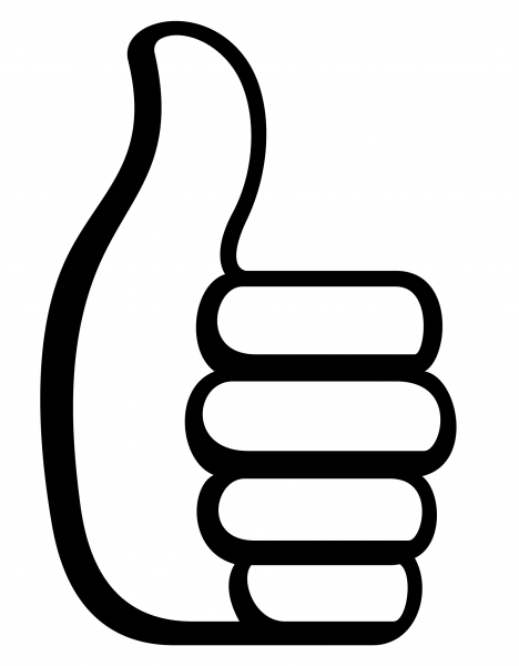 Thumbs up Emoji coloring page image
