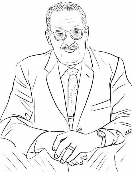 Thurgood Marshall coloring page image