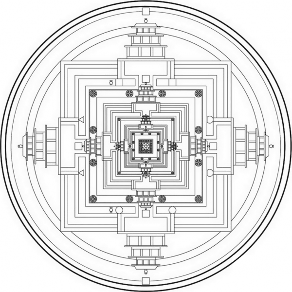 Tibetan Mandala coloring page image