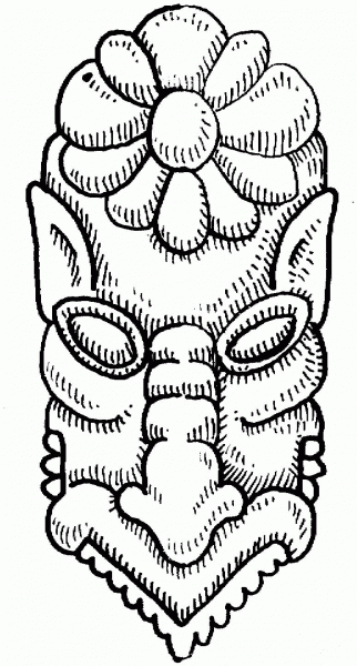 Tibetian Mask coloring page image