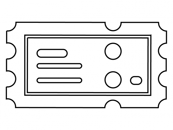 Ticket Emoji coloring page image