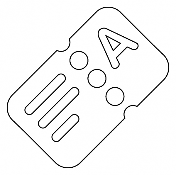 Ticket Emoji coloring page image