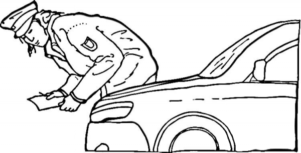 Ticket for Parking  coloring page image