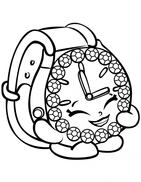 Ticky Tock Watch Shopkin coloring page image