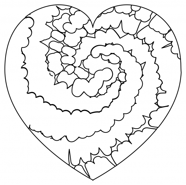 Tie Dye Heart coloring page image