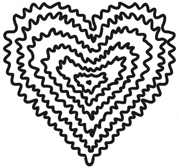 Tie Dye Heart coloring page image