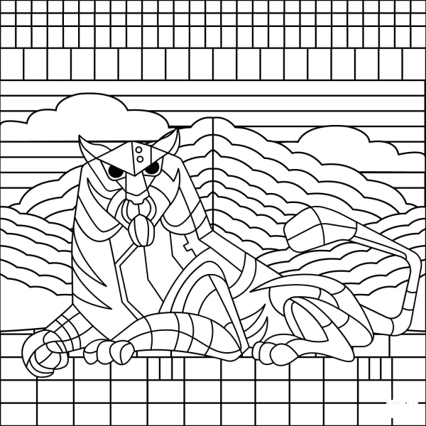Tiger coloring page image