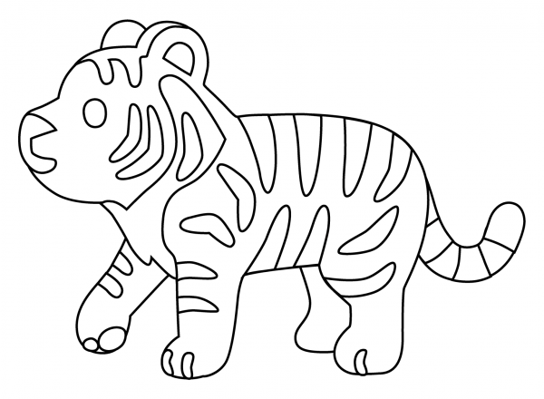 Tiger Emoji coloring page image