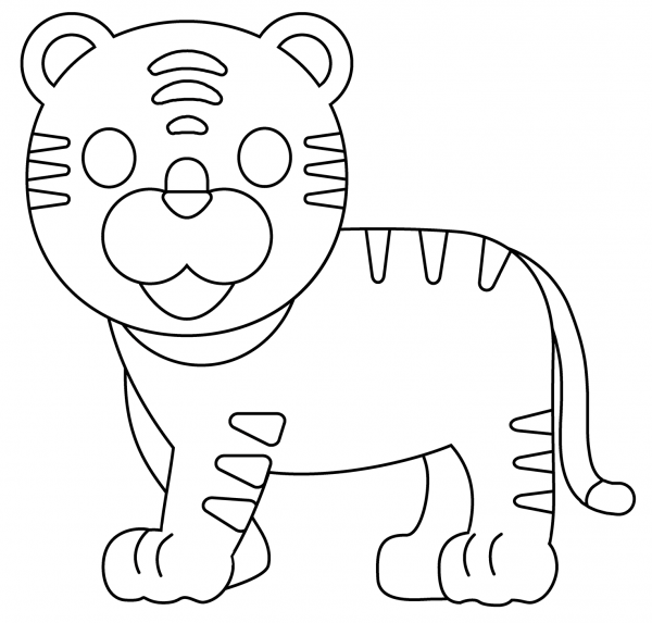 Tiger Emoji coloring page image